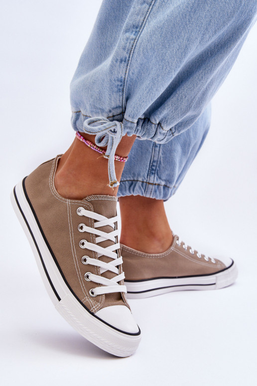 Klassieke lage damessneakers beige Vegas Klassieke lage damessneakers beige Vegas