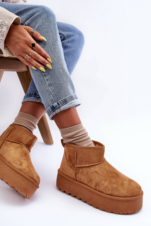 van suède SneeuIn laarzen met platform bruine kleur Corcoran