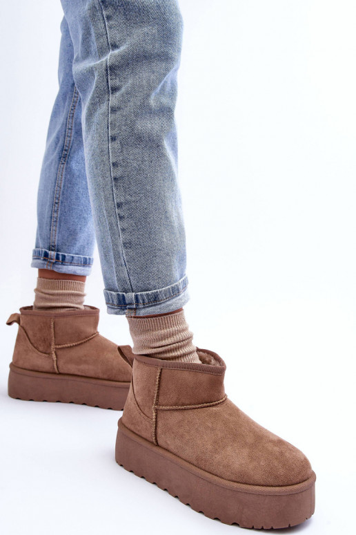 en daim Bottes de neige avec une plateforme beige Corcoran