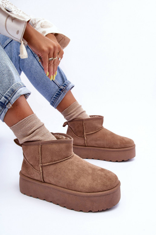 en daim Bottes de neige avec une plateforme beige Corcoran