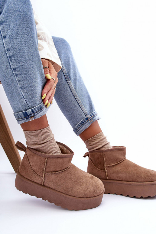 en daim Bottes de neige avec une plateforme beige Corcoran