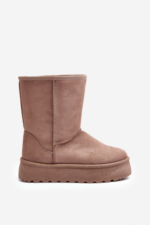 Féminin Bottes de neige avec un manteau de fourrure beige Abrams