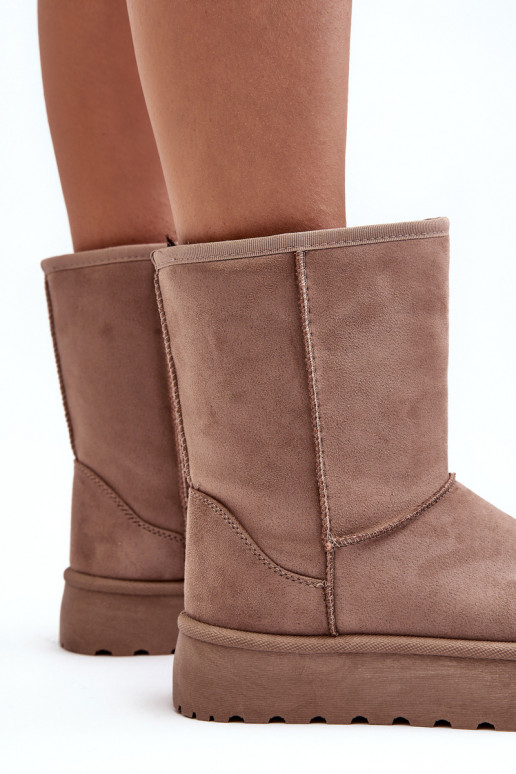 Féminin Bottes de neige avec un manteau de fourrure beige Abrams