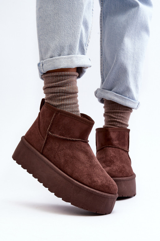en daim Bottes de neige avec une plateforme marron Corcoran