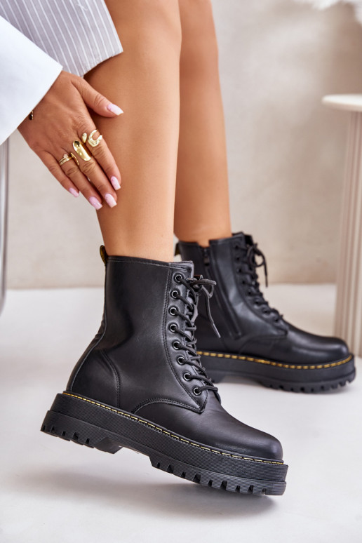 réchauffer Bottines de travail z Eko Skóry Au Château couleur noire Activéleli