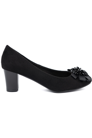 couleur noire talons hauts z ozdobnym kÀiatem 2