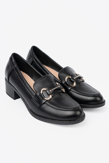 couleur noire chaussures de femme z elegancką sprzączką
