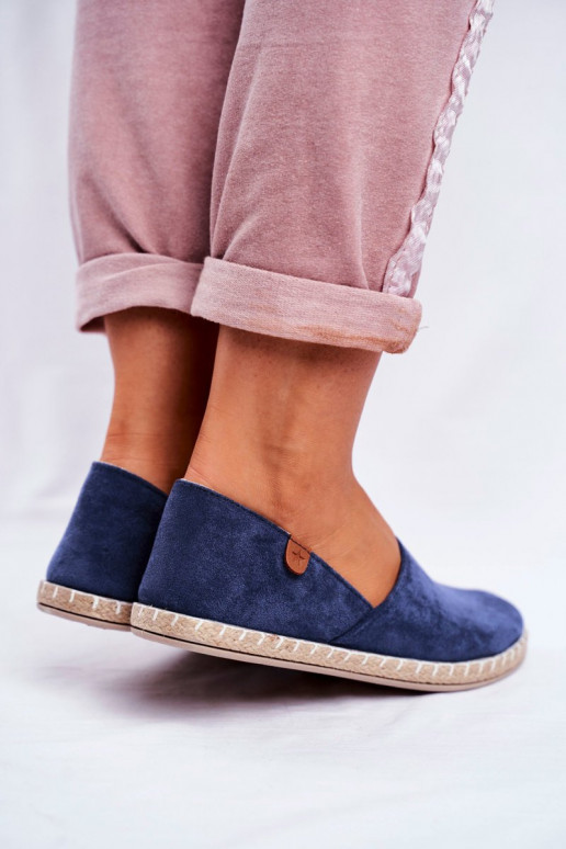 Espadrilles en velours bleu foncé Vulcano
