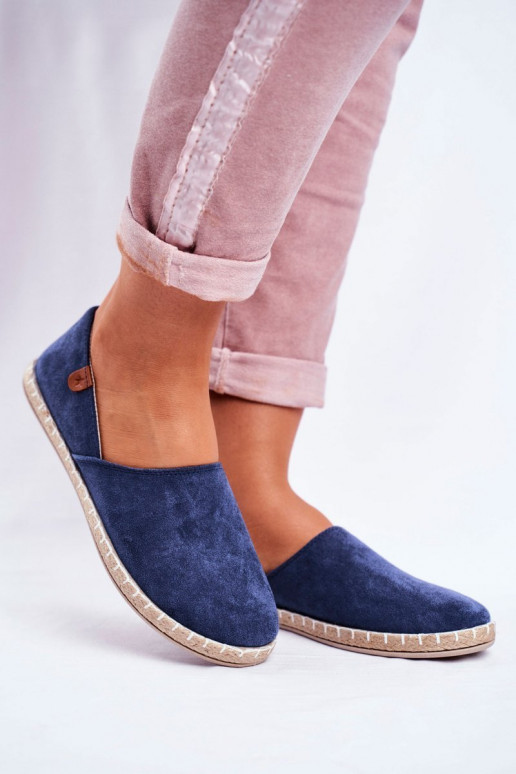 Espadrilles en velours bleu foncé Vulcano