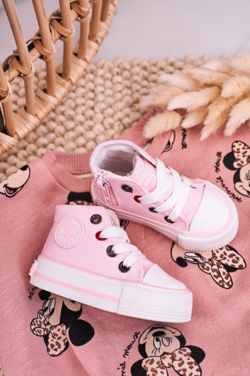 Kinderschoenen met zool met ritssluitingen BIG STAR HH374191 roze