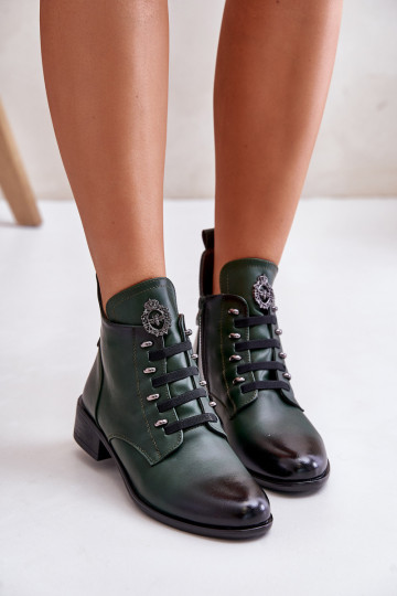 Faible Bottes réchauffer Au Château avec des ornements couleur verte Nevalia