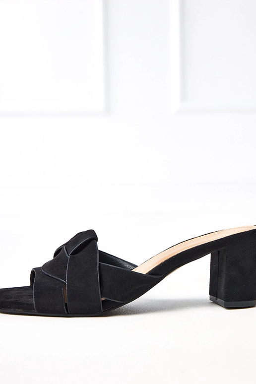 Mules classiques noires à talon en... Mules classiques noires à talon en...