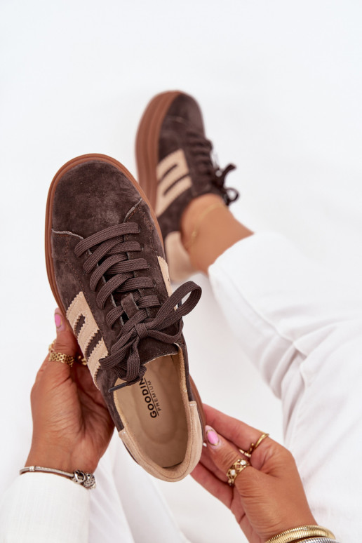 Sneakers Stilvollllschuhe Feminin mit einer PlattformErmöglichtturalnego aus INildlederu CzekoladoZue Eldira