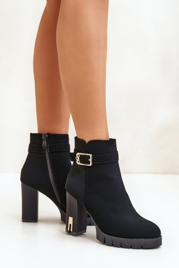 réchauffer Bottes pour femmes avec boucles dorées couleur noire Taitra