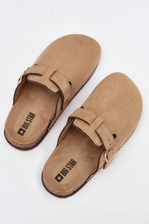 Hausschuhe Verstopfungen Feminin mit einer Plattform mit goldenen Schnallen Big Star SS274738 Beige Hausschuhe Verstopfungen Feminin mit einer Plattform mit goldenen Schnallen Big Star SS274738 Beige