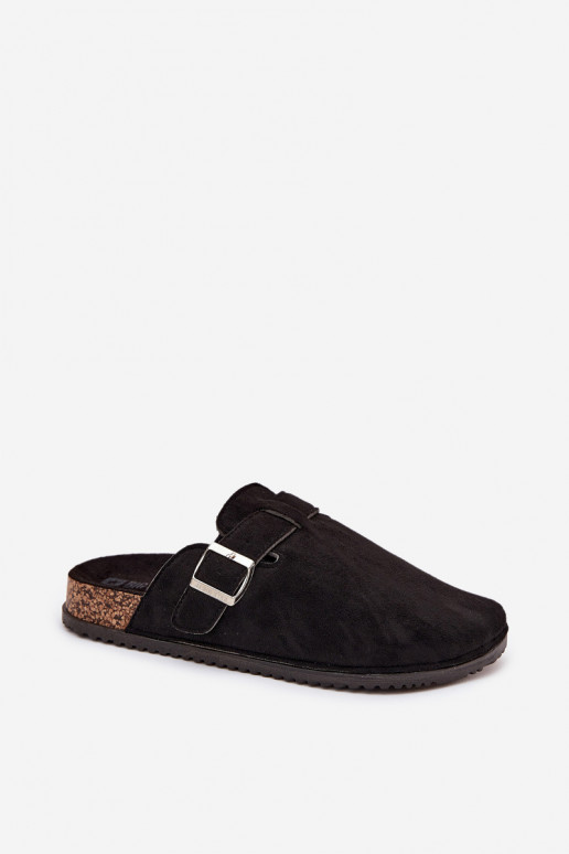 Slippers Klompen Dames met platform zilvere kleur met gespen Big Star SS274736 zInart