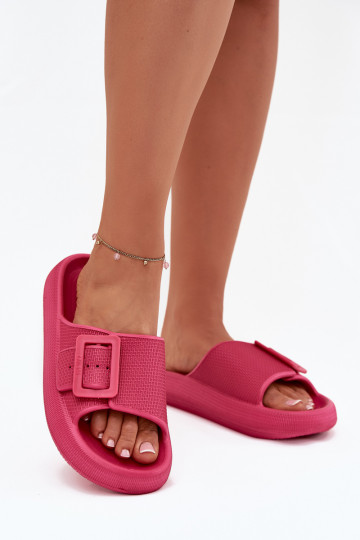 Damespantoffels LichtgeInicht pantoffels met platform met gespen Big Star RR274A583 roze 2