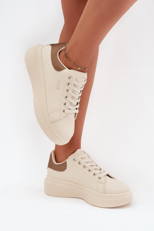 Chaussures modèle baskets Féminin avec une plateforme Big Star SS274246 couleur ivoire