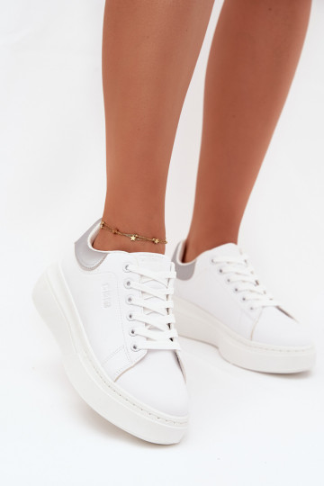 Baskets féminines à plateforme Big Star SS274245 couleur blanche-argentée 2
