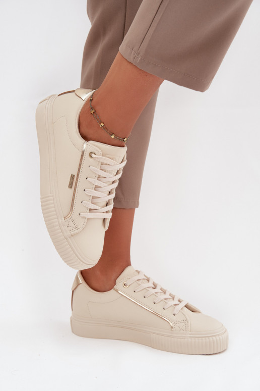 Féminin Chaussures modèle baskets en cuir écologique Big Star SS274027 beige-couleur dorée Féminin Chaussures modèle baskets en cuir écologique Big Star SS274027 beige-couleur dorée