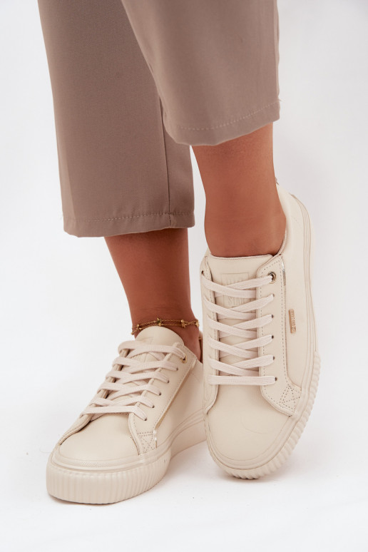 Dames Sneakers model schoenen van ecoleer Big Star SS274027 beige-gouden kleur