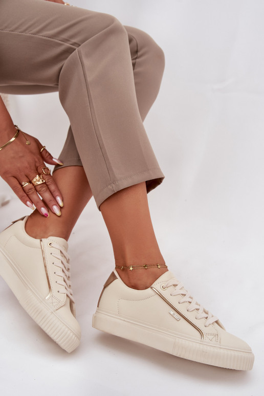 Féminin Chaussures modèle baskets en cuir écologique Big Star SS274027 beige-couleur dorée Féminin Chaussures modèle baskets en cuir écologique Big Star SS274027 beige-couleur dorée