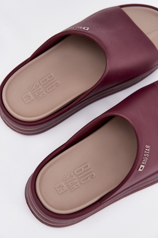 Damenhausschuhe mit einer Plattform Big Star SS274425 Burgund