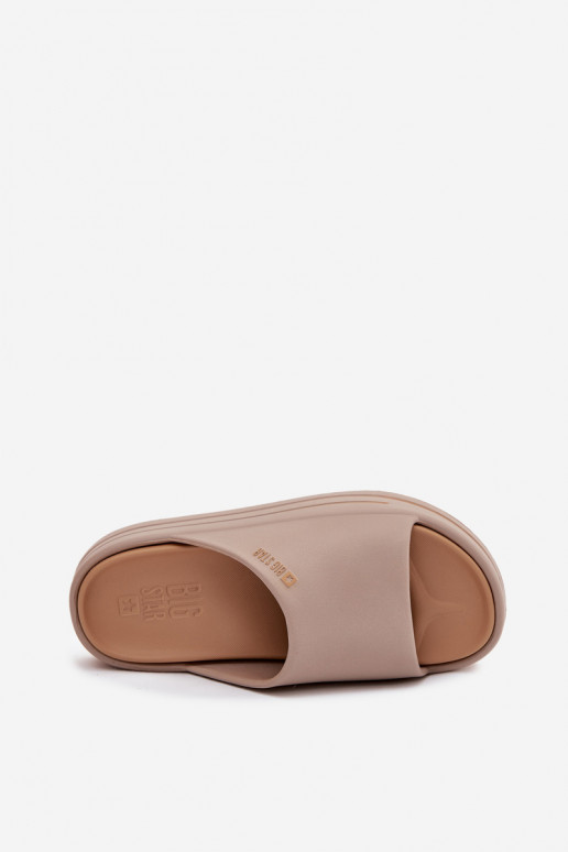 Damespantoffels met platform Big Star SS274424 beige