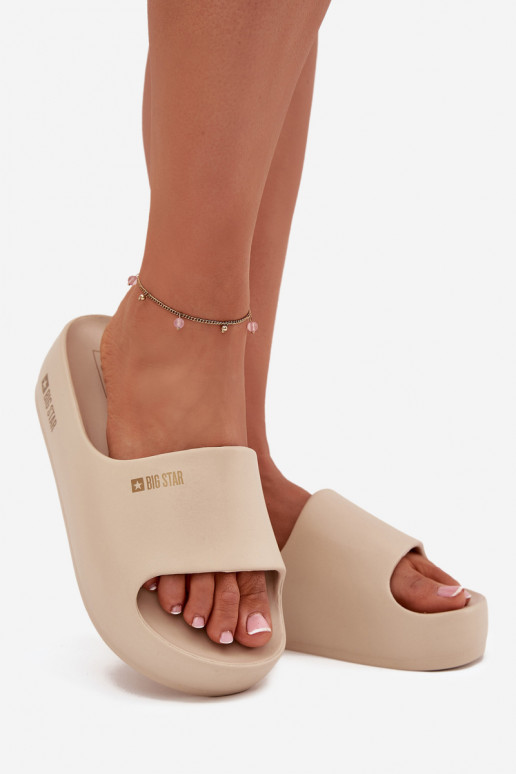 Pantoufles pour femmes Pantoufles légères avec une plateforme Big Star SS274722 beige