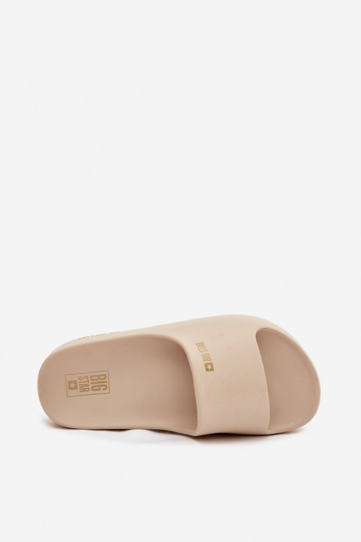 Damespantoffels LichtgeInicht pantoffels met platform Big Star SS274722 beige