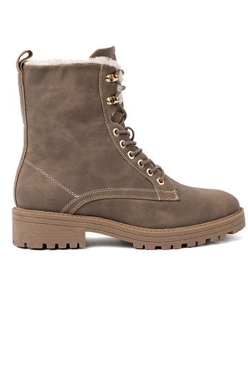 Élégant Bottes sombrebeige z grubą podeszÀą 2