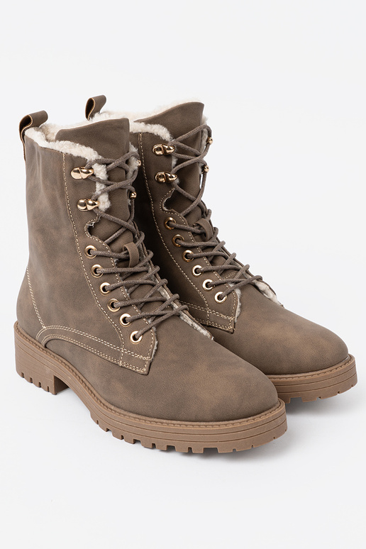 Élégant Bottes sombrebeige z grubą podeszÀą