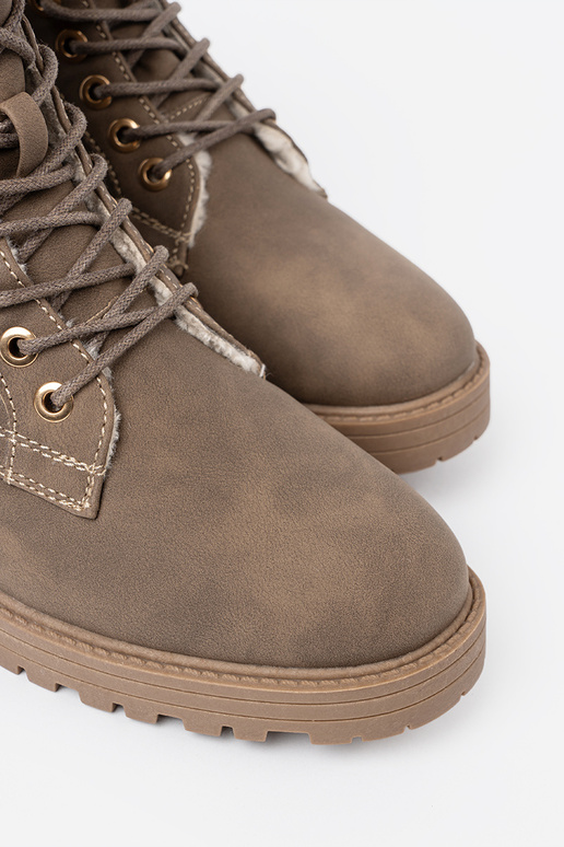 Élégant Bottes sombrebeige z grubą podeszÀą