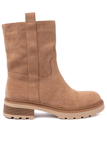 Minimalistyczne chaussures kameloÀe z miękkiego zamszu 2