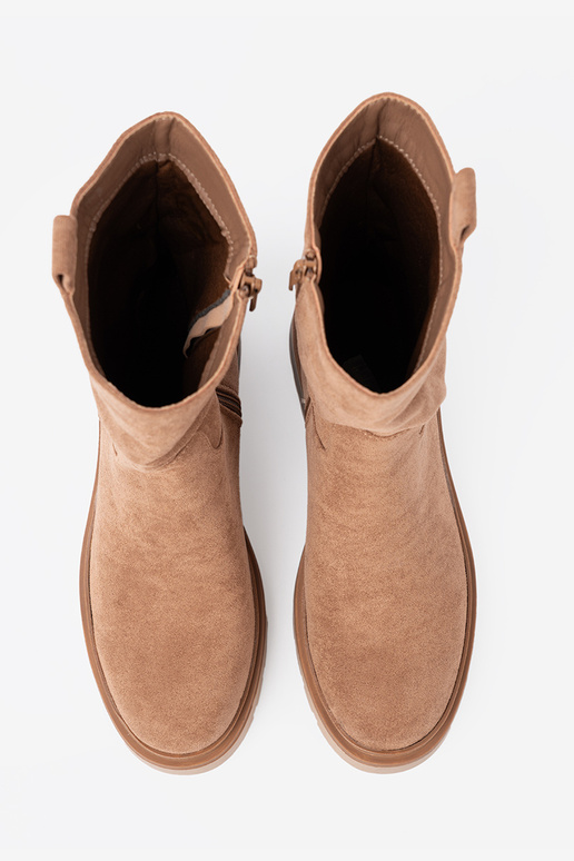 Minimalistyczne chaussures kameloÀe z miękkiego zamszu