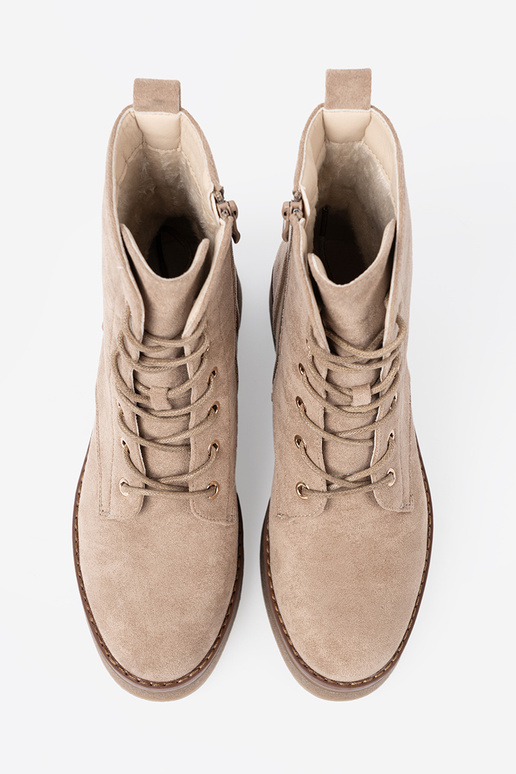 Stilvoll Beige hohe Reitstiefel z okrągłym noskiem