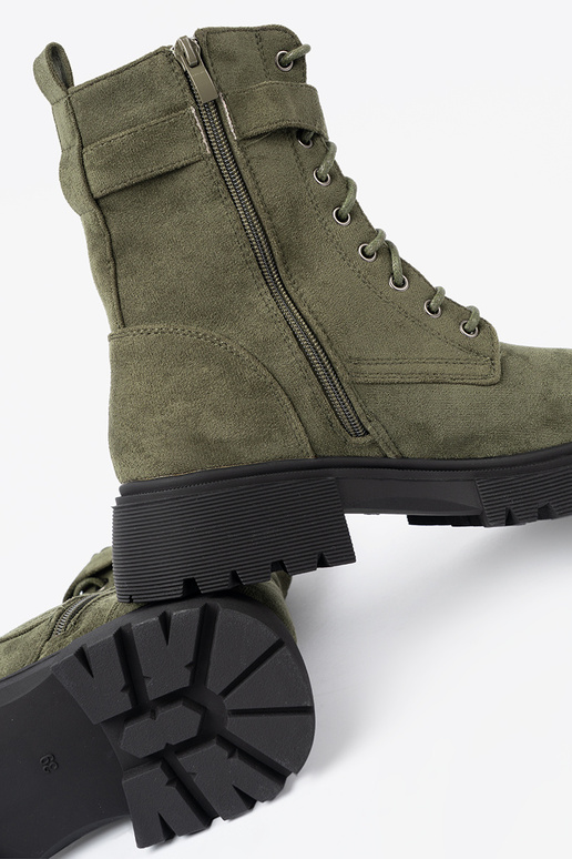 couleur kaki bottes d équitation hautes z grubą podeszÀą i lacetsm