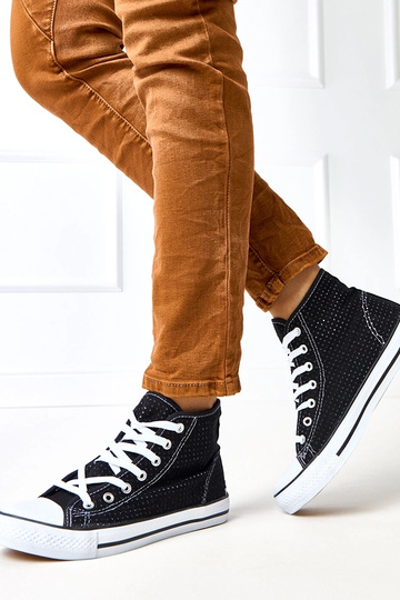 Schwarze hohe Sneakers mit...