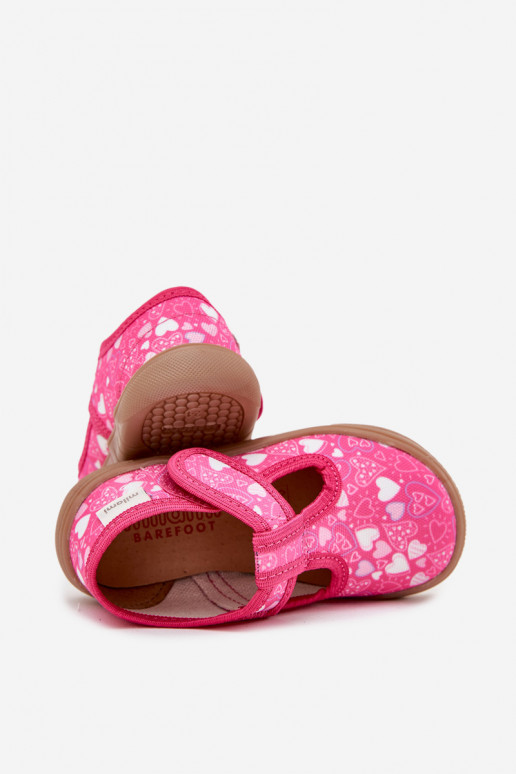 Slippers Barefoot Kinderen met hartjes met zelfklevende bevestigingsmiddelen Milami roze Talirae