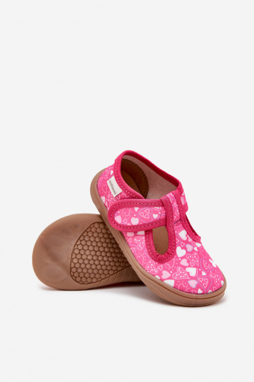 Slippers Barefoot Kinderen met hartjes met zelfklevende bevestigingsmiddelen Milami roze Talirae