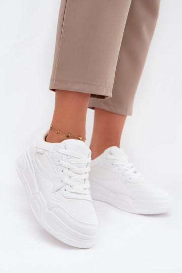 Baskets blanches pour femmes style sneakers avec plateforme Big Star SS274590 HI-POLY SYSTEM