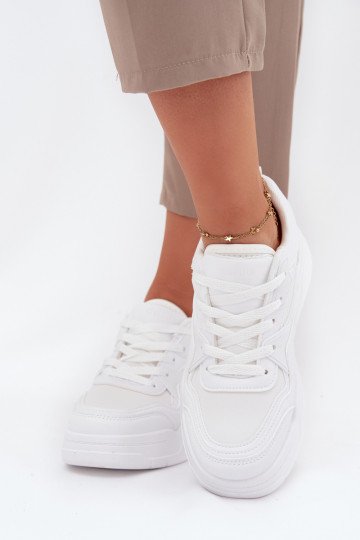 Baskets blanches pour femmes style sneakers avec plateforme Big Star SS274590 HI-POLY SYSTEM 2