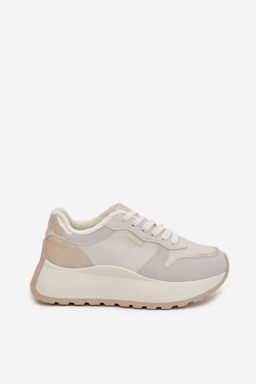 opInarmen Sneakers model schoenen Dames met platform Big Star SS274008 HI-POLY SYSTEM ivoor