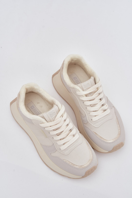 opInarmen Sneakers model schoenen Dames met platform Big Star SS274008 HI-POLY SYSTEM ivoor