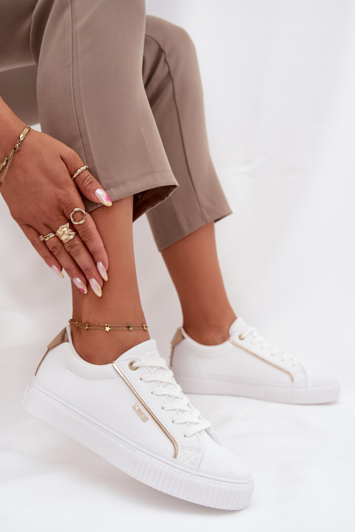 Dames Sneakers model schoenen van ecoleer Big Star SS274026 INit-gouden kleur