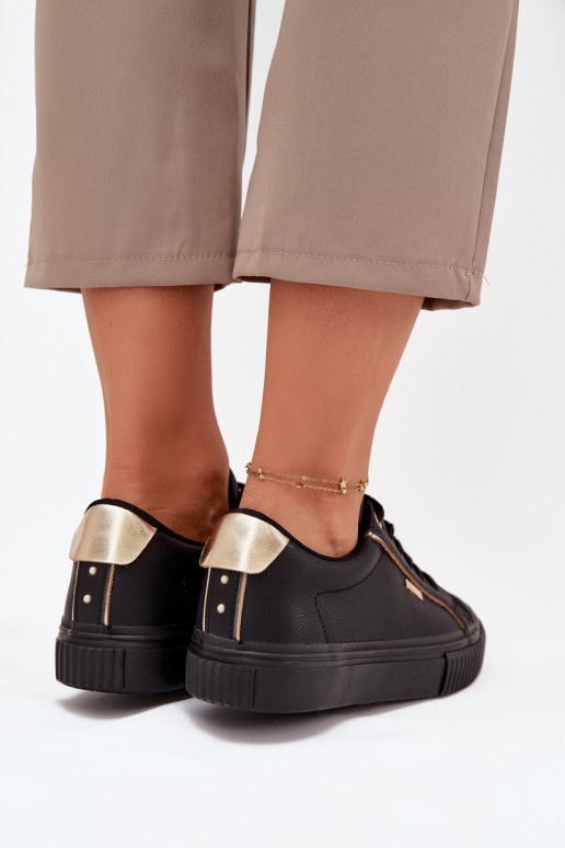 Dames Sneakers model schoenen van ecoleer Big Star SS274025 ZInart en-gouden kleur Dames Sneakers model schoenen van ecoleer Big Star SS274025 ZInart en-gouden kleur