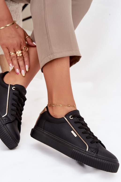 Dames Sneakers model schoenen van ecoleer Big Star SS274025 ZInart en-gouden kleur Dames Sneakers model schoenen van ecoleer Big Star SS274025 ZInart en-gouden kleur