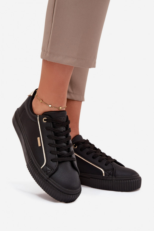 Dames Sneakers model schoenen van ecoleer Big Star SS274025 ZInart en-gouden kleur Dames Sneakers model schoenen van ecoleer Big Star SS274025 ZInart en-gouden kleur