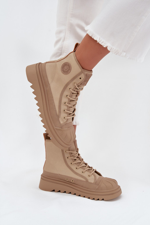 vrijetijdsschoenen met laarzen Dames opInarmen Big Star OO274A356 beige