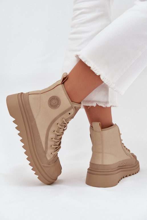 vrijetijdsschoenen met laarzen Dames opInarmen Big Star OO274A356 beige